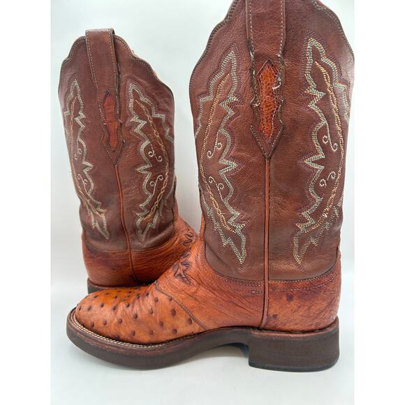 Lucchese 2000 7.5 Full Quill Ostrich Brown Women’sWestern Cowgirl Boots - Picture 7 of 13